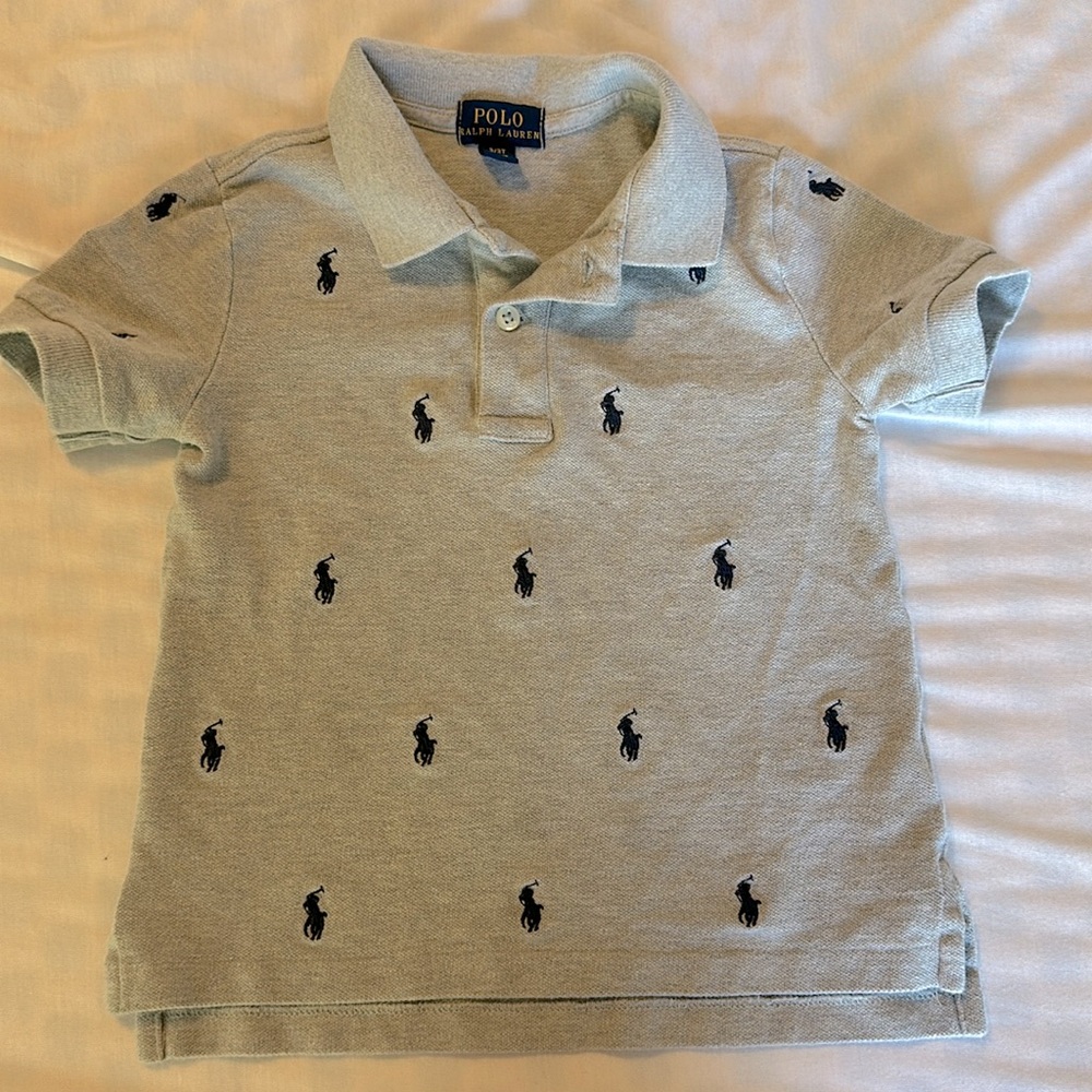 Polo Ralph Lauren 3/3T Boys Gray Short Sleeve Shirt